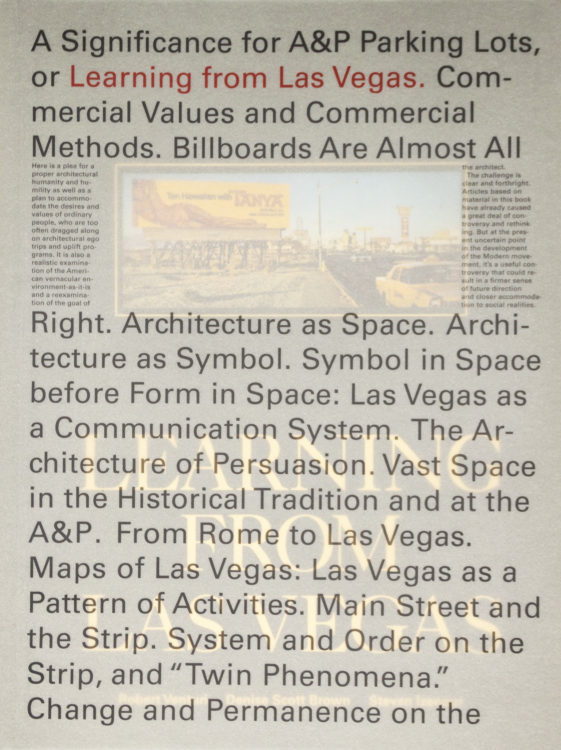 Learning from Las Vegas (fac-similé), Denis Scott Brown, Robert Venturi, Steven Izenour