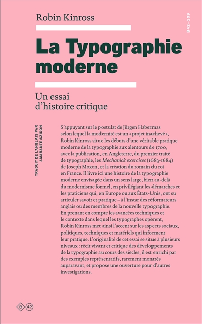 Robin Kinross, La Typographie moderne