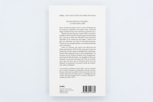 Plan B pour la planète: le New Deal Vert - Naomi Klein. Actes Sud. Peinture Fraiche