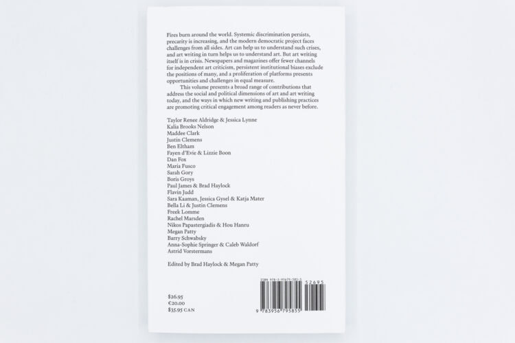 Art Writing in Crisis, Sternberg Press, Peinture Fraiche