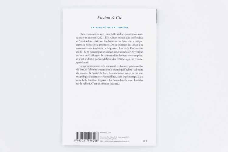 La beauté de la lumière - Etel Adnan, Laure Adler, Seuil, Peinture Fraiche