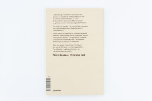 L'Homme-nuit - Pierre Cendors, Quidam, Peinture Fraiche