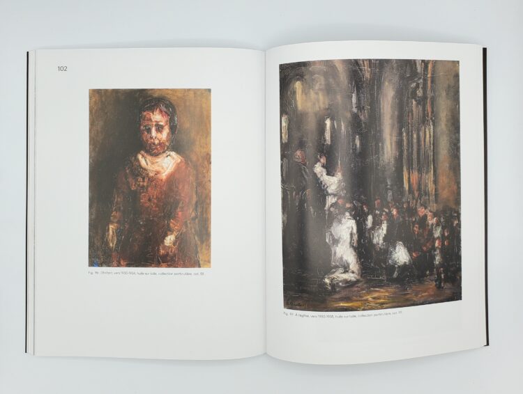 Photographie de pages tirées de Adolphe Pétérelle : Découvrir la Voile de l'Âme - Collectif, RSVP éditions. Peinture Fraîche.