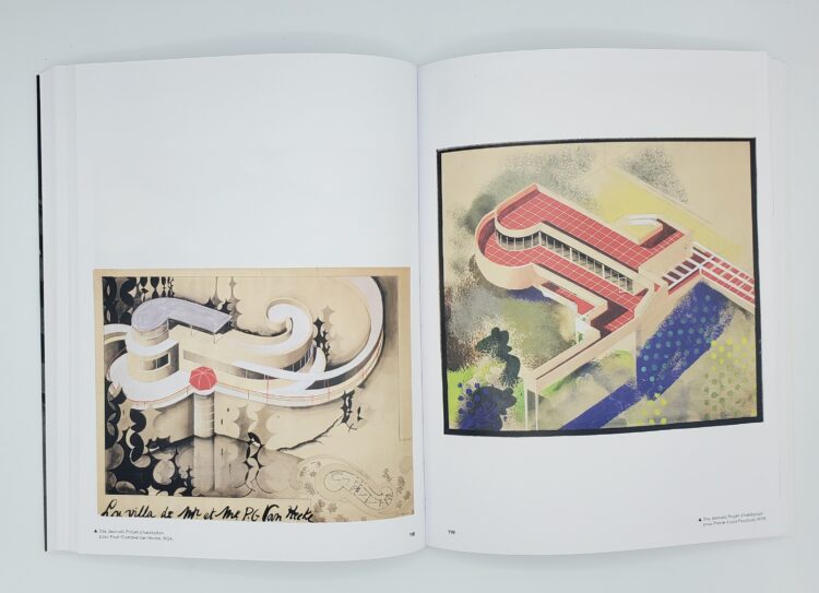 Photographie de pages tirées de Stanislas Jasinski, Un architecte moderniste (1901 - 1978) - Yaron Pesztat, CFC éditions. Peinture Fraîche.